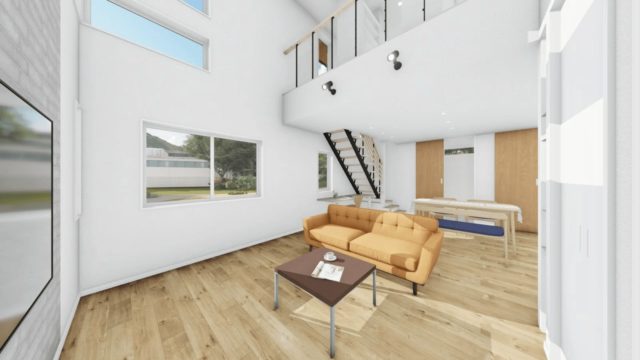 鹿児島市下荒田で完成見学会　吹き抜けの採光と、家事・買物ラクチン動線で、いつも快適♪住宅密集地でも明るく開放的に暮らす！33坪2階建て | 七呂建設